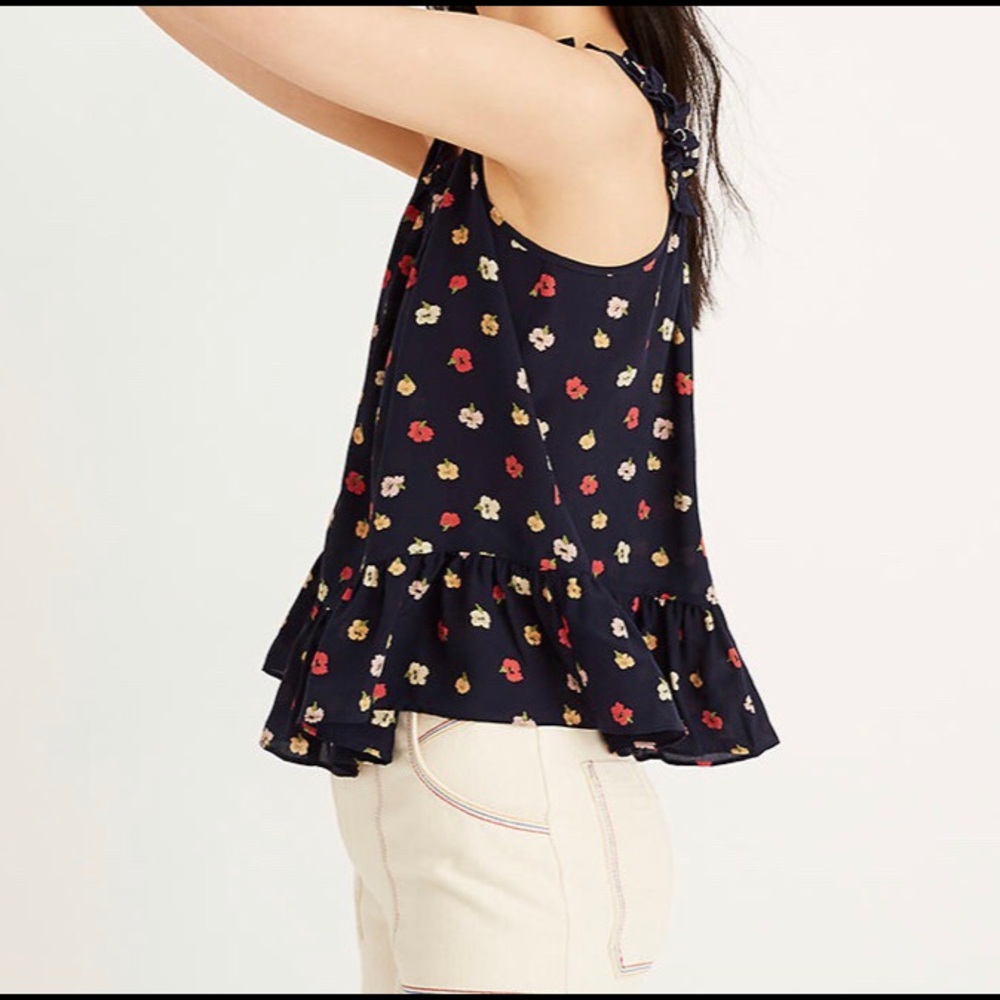Madewell ruffle strap top